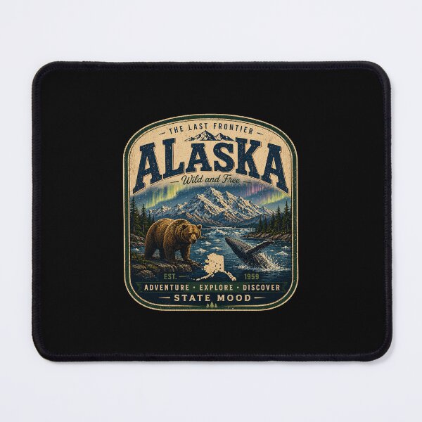 Item preview, Alaska Vintage State Mood Wilderness Design designed and sold by StateMoodDesigns.
