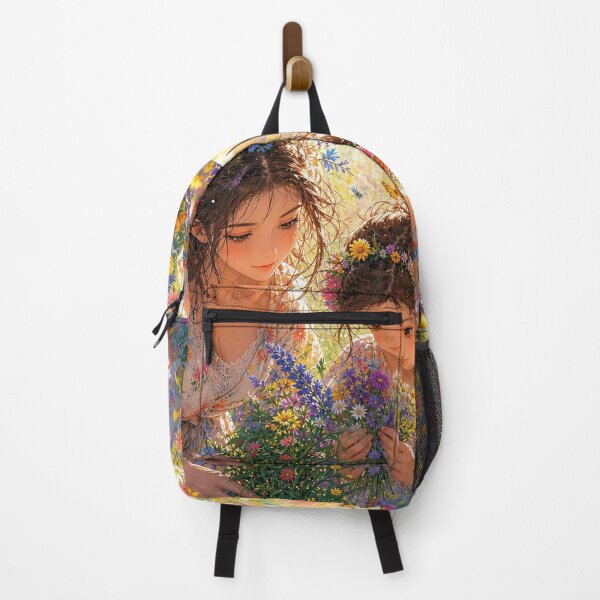Item preview, Mom and Daughter Gathering Wildflowers and Herbs designed and sold by M-Y-A-R-T-.