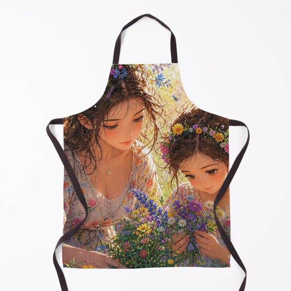 Item preview, Mom and Daughter Gathering Wildflowers and Herbs designed and sold by M-Y-A-R-T-.