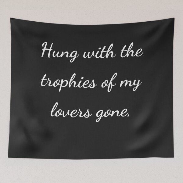 Item preview, "Hung with the trophies of my lovers gone," - handwriting white designed and sold by ariksworld.