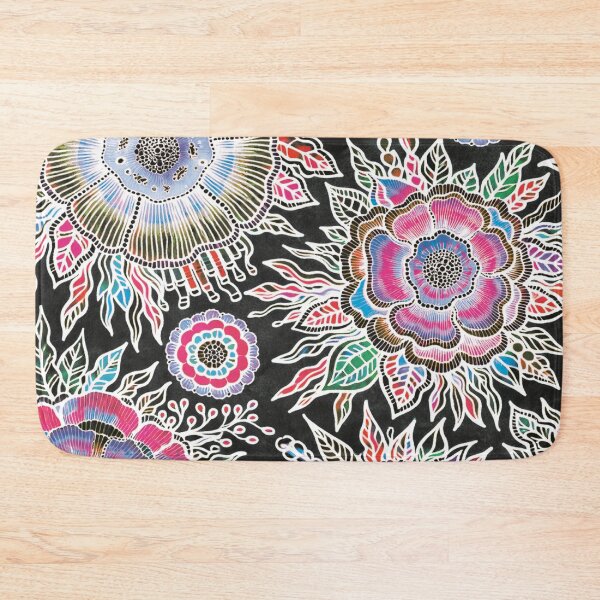 Item preview, OSTARA: Nocturnal Pulse- Dark Maximalist Neon Botanical Design designed and sold by Bloom Theory.