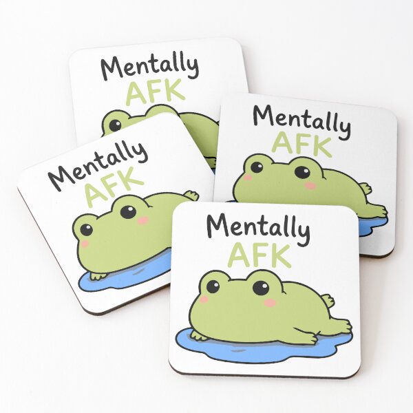 Item preview, Introvert Frog Meme Sticker Mentally AFK Cute Frog Gamer Quote designed and sold by Olivra.