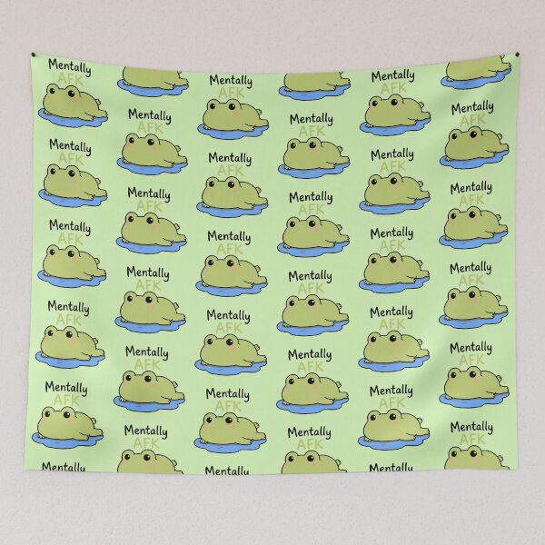 Item preview, Introvert Frog Meme Sticker Mentally AFK Cute Frog Gamer Quote designed and sold by Olivra.