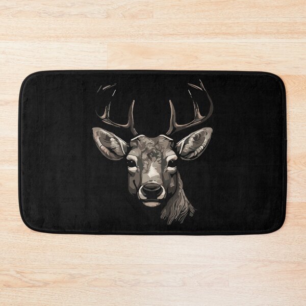 Item preview, Noble Stag with Large Antlers Monochrome Wildlife Art designed and sold by RamyGallery.