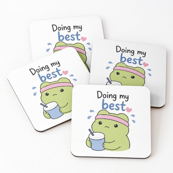 Item preview, Workout Frog Meme Sticker Doing My Best Cute Motivational Frog designed and sold by Olivra.