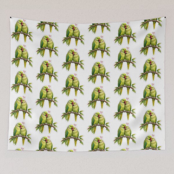 Item preview, Love Birds Parrot Sticker | Cute Couple Parrots | Romantic Nature Design designed and sold by Ishratparween11.