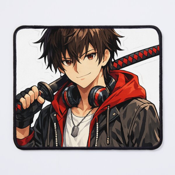 Item preview, Urban Samurai Anime Boy Sticker - Modern Katana Streetwear Art designed and sold by Sticker Hubs.