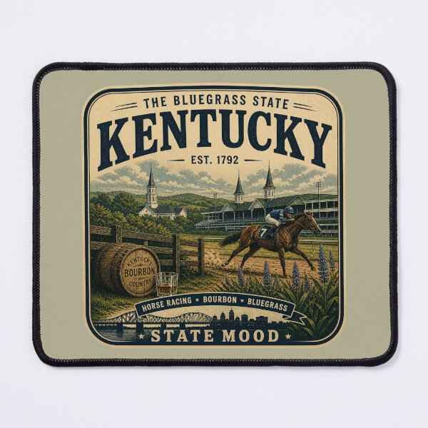 Item preview, Kentucky Vintage State Mood Horse Racing Design designed and sold by StateMoodDesigns.