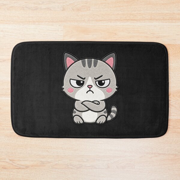 Item preview, Grumpy Cat Kawaii Cute Funny Angry Cat Cartoon Sticker designed and sold by ColorSplash123.