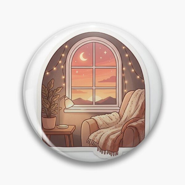 Item preview, Cozy Sunset Window View - Aesthetic Lofi Room designed and sold by Stick - O - pedia.