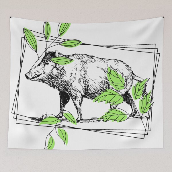Item preview, Wild Boar Vintage Ink Illustration designed and sold by Kanniax.