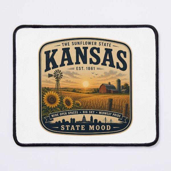 Item preview, Kansas Vintage State Mood Sunflower Design designed and sold by StateMoodDesigns.