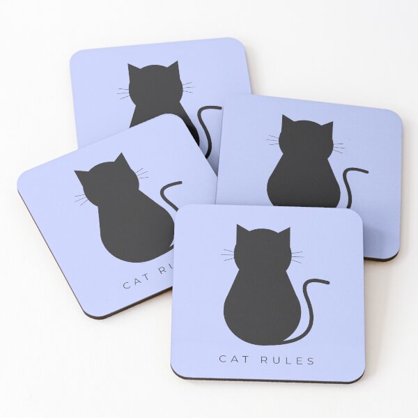 Item preview, Minimalist Cat Rules - Modern Feline Wall Art Blue designed and sold by Très Joli Brothers.