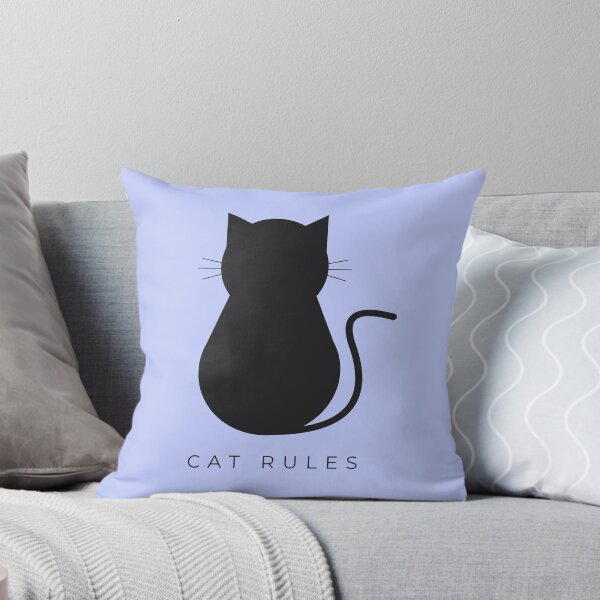 Item preview, Minimalist Cat Rules - Modern Feline Wall Art Blue designed and sold by Très Joli Brothers.
