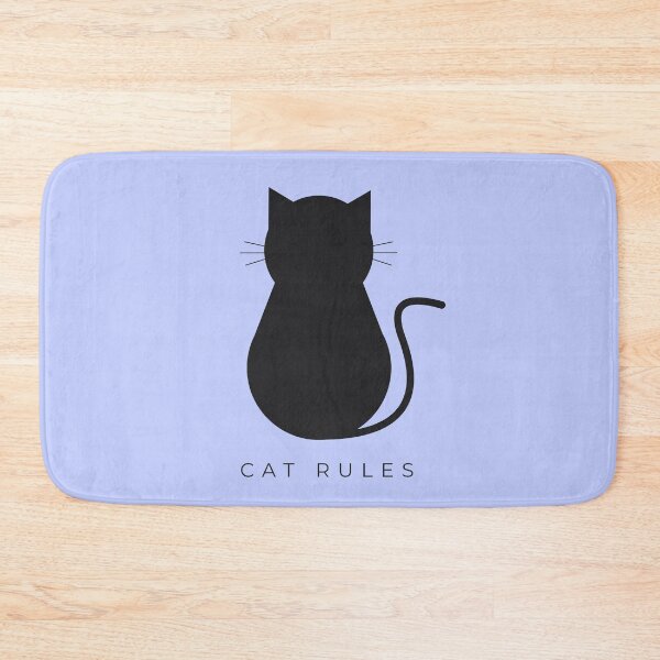 Item preview, Minimalist Cat Rules - Modern Feline Wall Art Blue designed and sold by Très Joli Brothers.