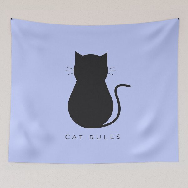 Item preview, Minimalist Cat Rules - Modern Feline Wall Art Blue designed and sold by Très Joli Brothers.