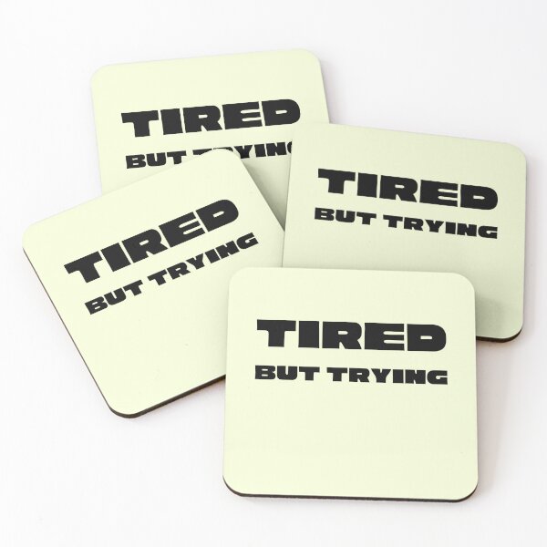 Item preview, Tired But Trying TShirt Relatable Mental Health Tee Minimal Aesthetic T Shirt designed and sold by HopeAndHustle.