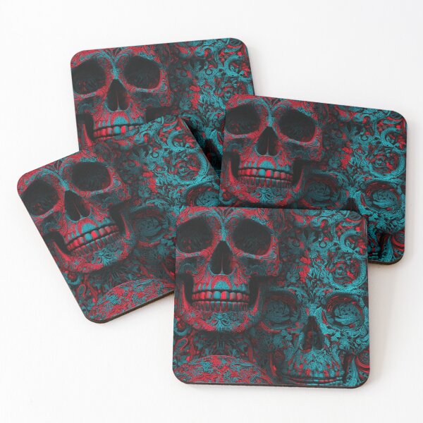 Item preview, Intricate 3D Anaglyph Ornate Skull Pattern designed and sold by Nicholas Panek.