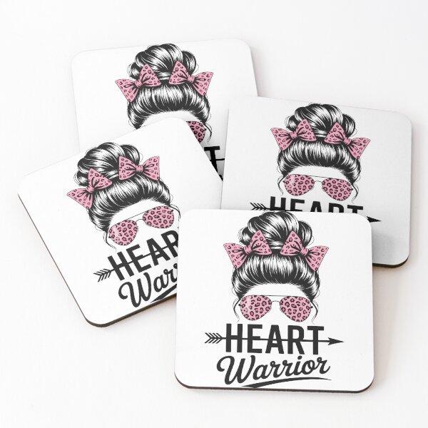 Item preview, Heart Warrior Messy Bun Leopard Heart Disease Awareness designed and sold by TrinaEspinoza.