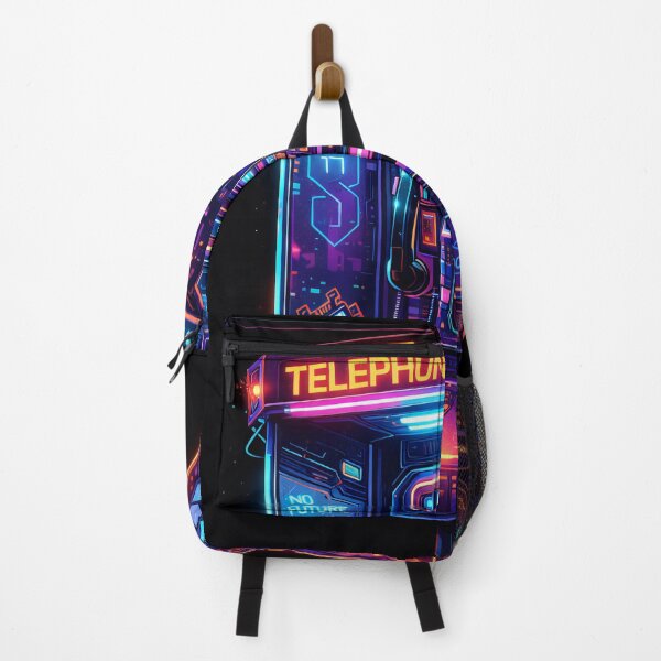 Item preview, Cyber-Call Retro Neon Telephone - Futuristic Synthwave Art designed and sold by RumiRogue.