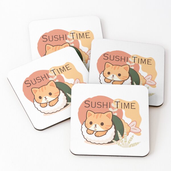 Item preview, Sushi Time – Cat Shrimp Cute Food Design designed and sold by tellia-kallisto.