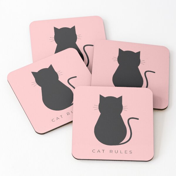 Item preview, Minimalist Cat Rules - Modern Feline Wall Art - Pink designed and sold by Très Joli Brothers.