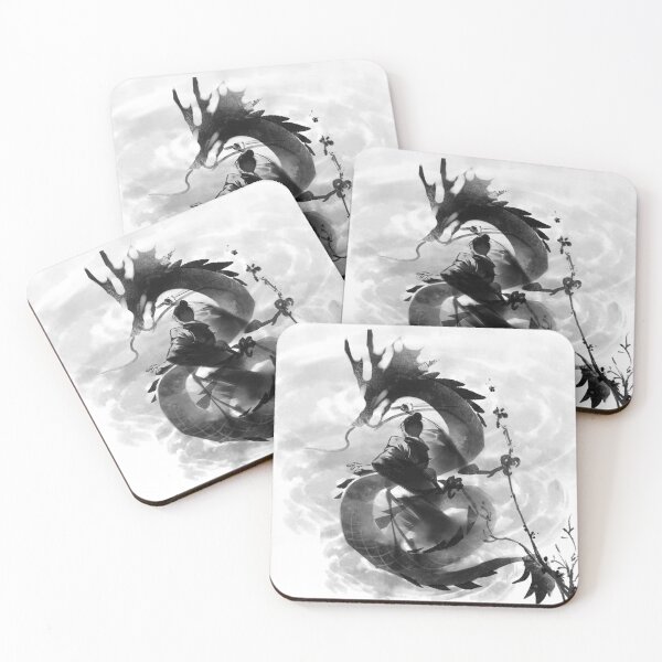 Item preview, Samurai & Spirit Dragon - Sumi-e Ink Art designed and sold by Kanniax.