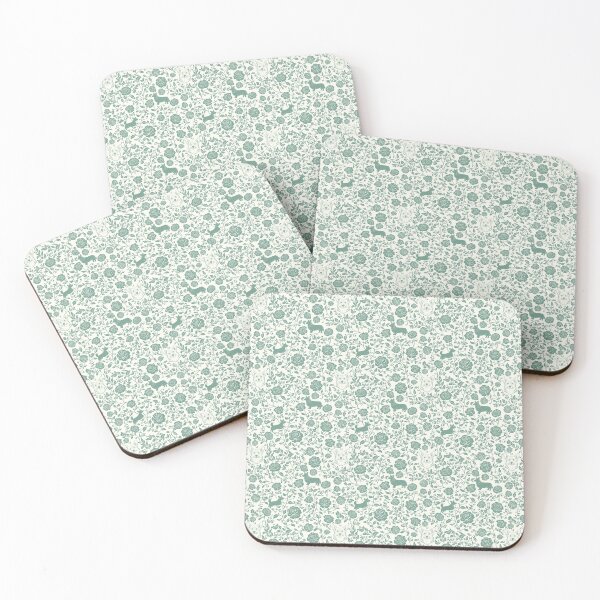 Item preview, Corgi Floral Silhouette Pattern | Cute Dog Botanical Design in Green designed and sold by WildLakePatterns.