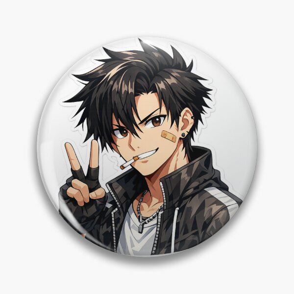 Item preview, Cool Anime Boy Streetwear Sticker - Edgy Rebel Manga Art designed and sold by Sticker Hubs.
