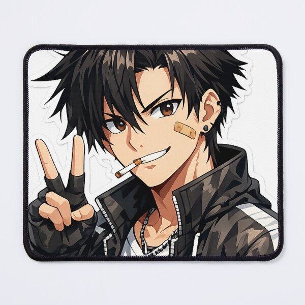 Item preview, Cool Anime Boy Streetwear Sticker - Edgy Rebel Manga Art designed and sold by Sticker Hubs.