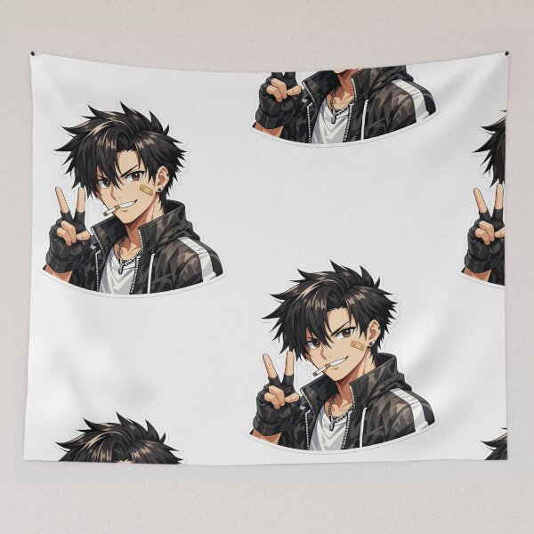 Item preview, Cool Anime Boy Streetwear Sticker - Edgy Rebel Manga Art designed and sold by Sticker Hubs.