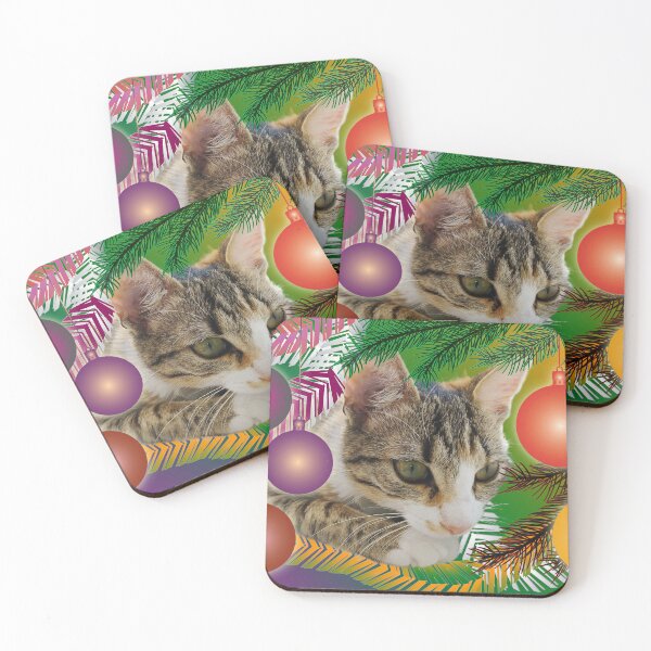 Item preview,  Festive Kitten Among Christmas Decorations designed and sold by inspiration3.