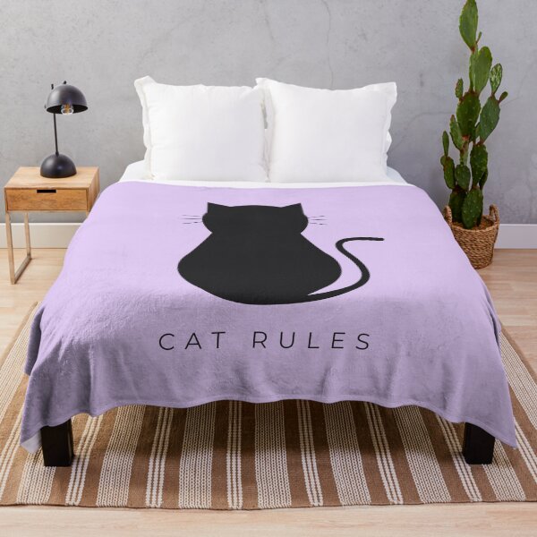 Item preview, Minimalist Cat Rules - Modern Feline Wall Art - Lavender designed and sold by Très Joli Brothers.