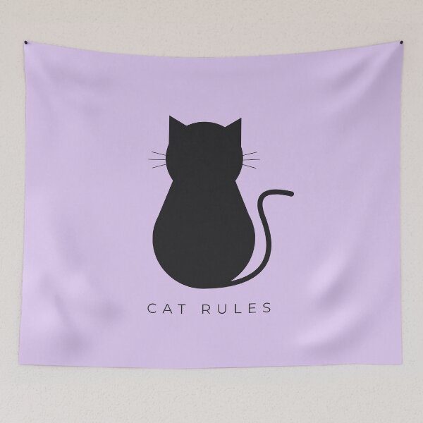 Item preview, Minimalist Cat Rules - Modern Feline Wall Art - Lavender designed and sold by Très Joli Brothers.