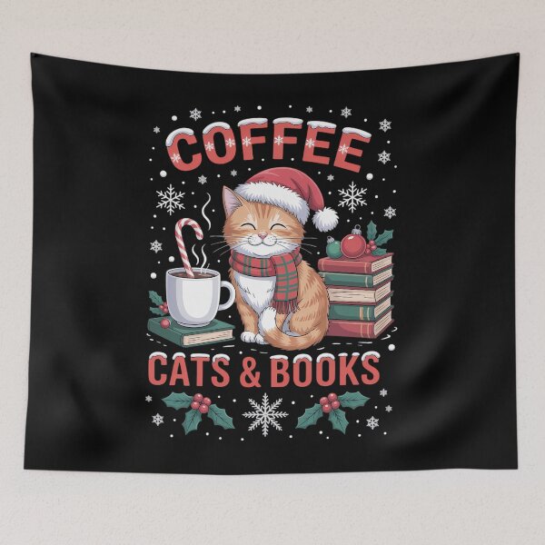 Item preview, Christmas Cute Coffee Cats Books Lover Gift Idea designed and sold by TrinaEspinoza.