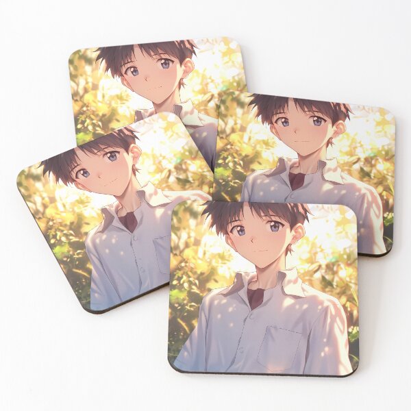 Item preview, Shinji Ikari Neon Genesis Evangelion Golden Hour Warm Light Gentle Smile designed and sold by PMartistStudio.