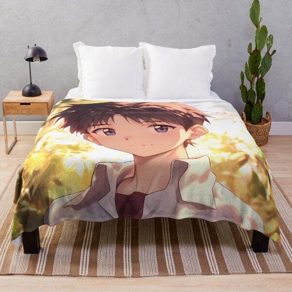 Item preview, Shinji Ikari Neon Genesis Evangelion Golden Hour Warm Light Gentle Smile designed and sold by PMartistStudio.