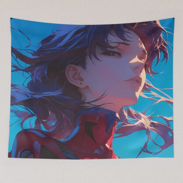 Item preview, Misato Katsuragi Neon Genesis Evangelion Windy Sky Determined designed and sold by riadjamai.