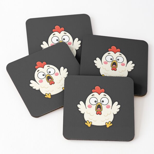 Item preview, Shocked Chicken Kawaii Cute Funny Surprised Chicken Cartoon Sticker designed and sold by ColorSplash123.