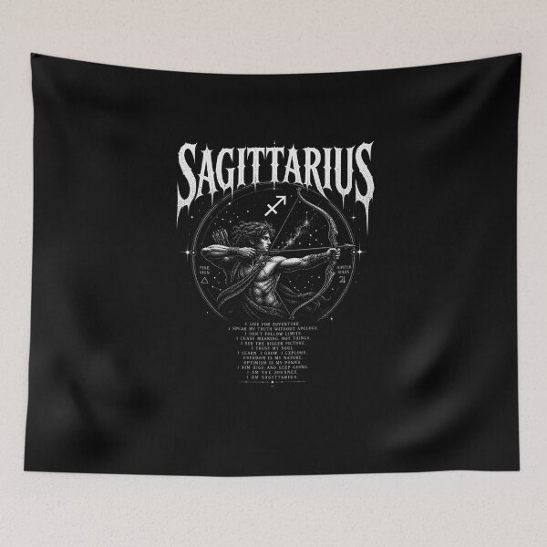Item preview, Sagittarius Zodiac Archer Gothic Design – Adventurous Free Spirit Fire Sign Astrology designed and sold by ThreadTheory976.