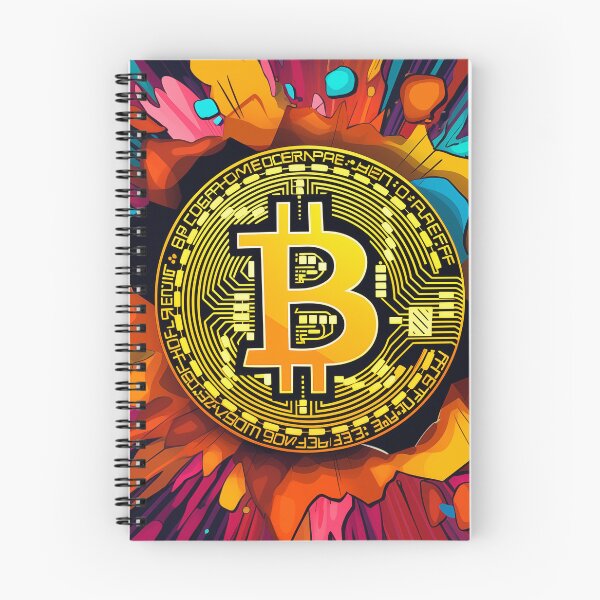 Item preview, Bitcoin coin in paint splashes, colorful pop art designed and sold by GiriaGallery.