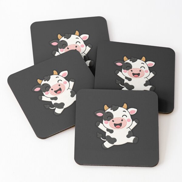 Item preview, Happy Cow Kawaii Cute Funny Smiling Cow Cartoon Sticker designed and sold by ColorSplash123.