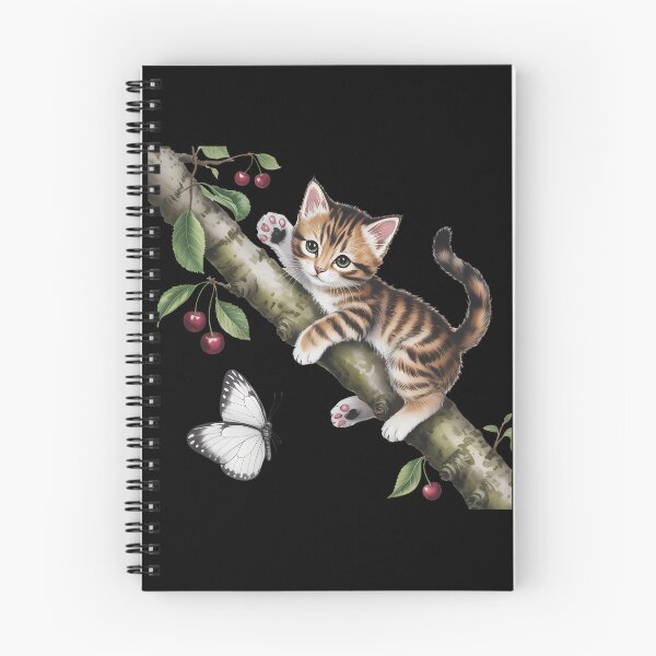 Item preview, Cute Cat Kitten Cherry Branch Cat Lover And Butterfly designed and sold by TrinaEspinoza.