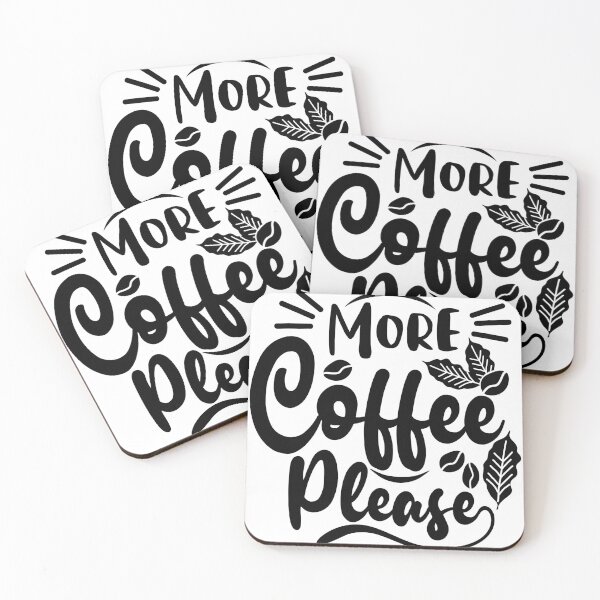 Item preview, More Coffee Please Typographic Illustration designed and sold by logocity63.