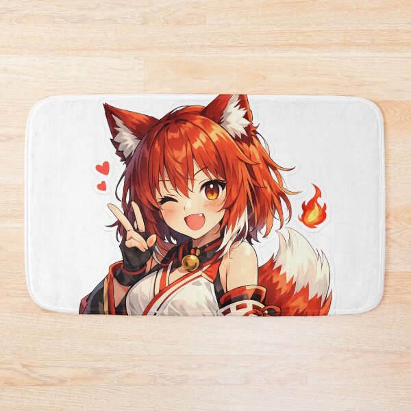 Item preview, Cute Anime Kitsune Girl Sticker - Red Fox Spirit Manga Art designed and sold by Sticker Hubs.