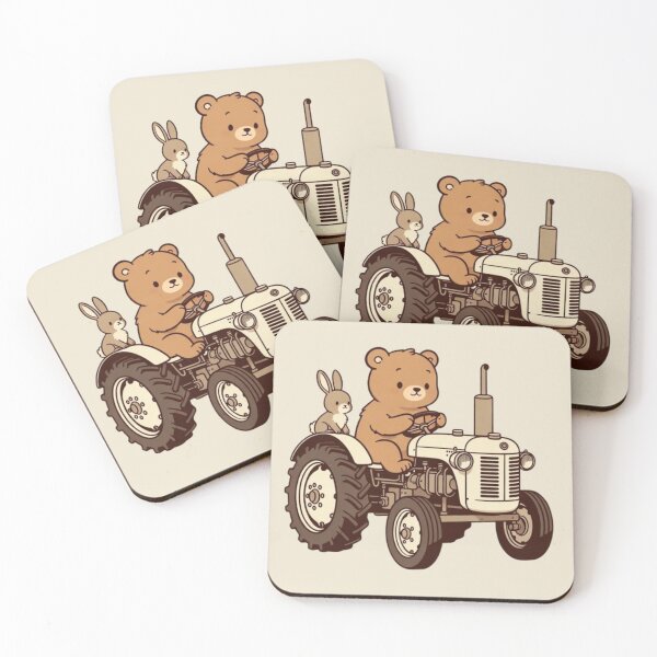 Item preview, "Cute Bear & Bunny Tractor Ride designed and sold by Dogandesighn.