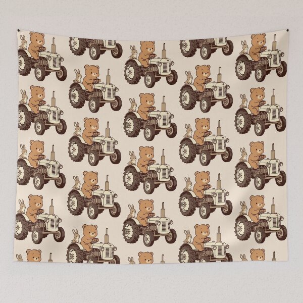 Item preview, "Cute Bear & Bunny Tractor Ride designed and sold by Dogandesighn.