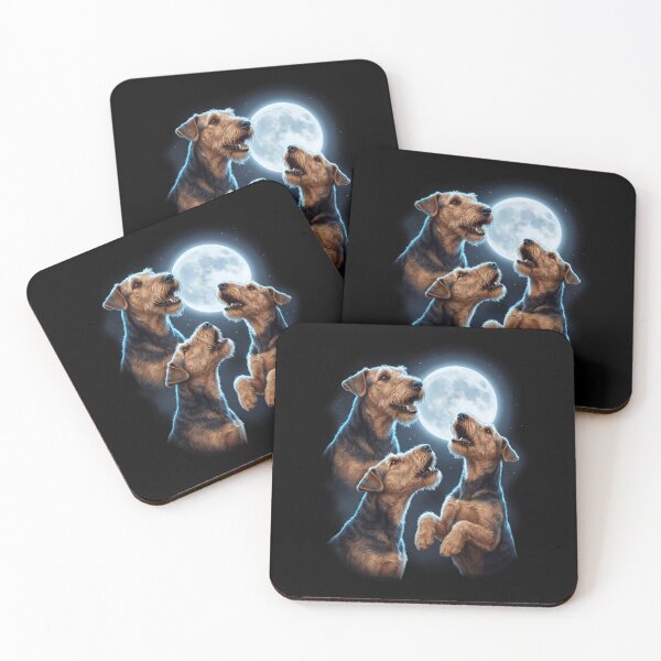 Item preview, Airedale Terrier Howling Moon Art Dog Owner designed and sold by TerryConnells.