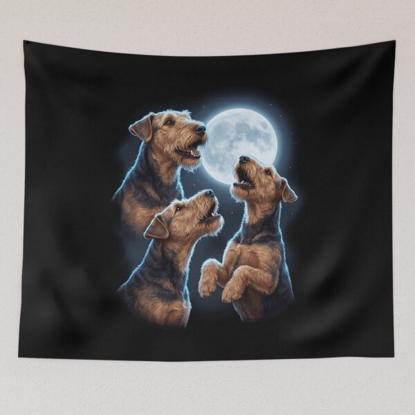 Item preview, Airedale Terrier Howling Moon Art Dog Owner designed and sold by TerryConnells.