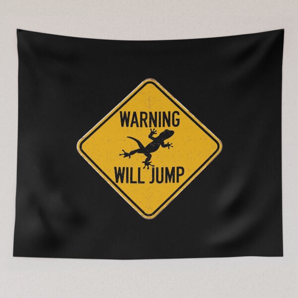 Item preview, Warning Will Jump Funny Gecko designed and sold by Randomera.